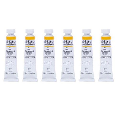 신한화구 전문가 한국화 물감 341 농황 6p, 20ml, 1색