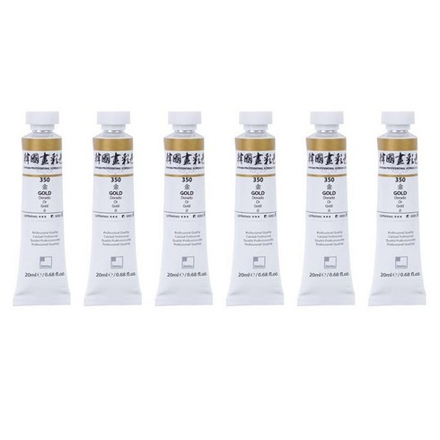 신한화구 전문가 한국화 물감 350 금 6p, 20ml, 1색