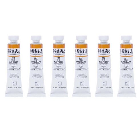 신한화구 전문가 한국화 물감 333 등황 6p, 20ml, 1색
