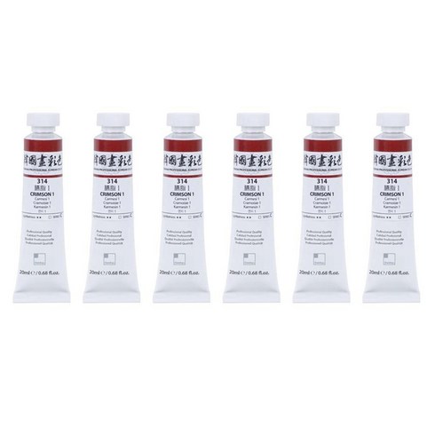 신한화구 전문가 한국화 물감 314 연지 1 6p, 20ml, 1색