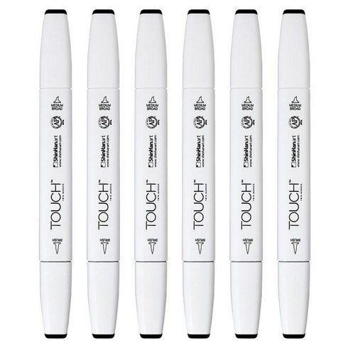 터치 트윈 브러쉬 마카 120 BLACK, 1색, 6개