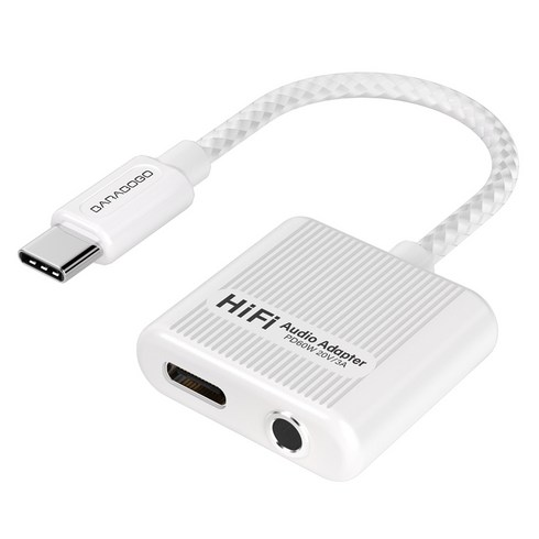 바라보고 C타입 HiFi 60W 고속충전 듀얼 젠더 3.5mm, AG02, 1개