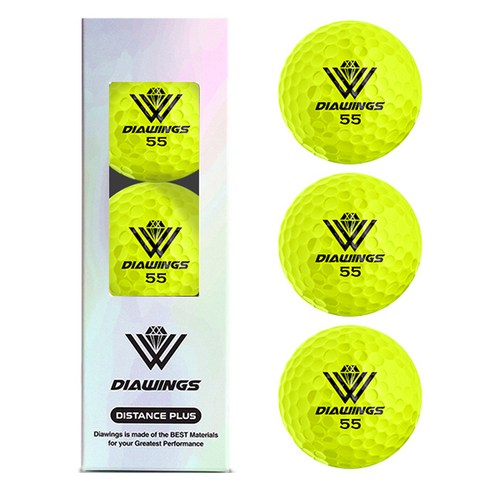 다이아윙스 고반발 비거리 골프공 2피스 42.7mm M5, 옐로우, 3개입, 1개