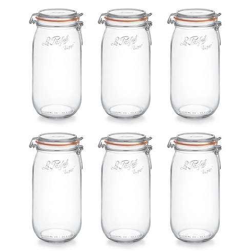 르파르페 슈퍼자 유리 밀폐용기, 2L, 6개
