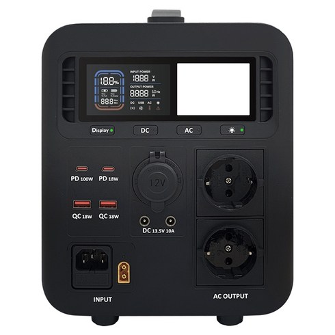 포유디지탈 캠핑용 휴대용 파워뱅크 PB700W, PB700W-UPS, 블랙