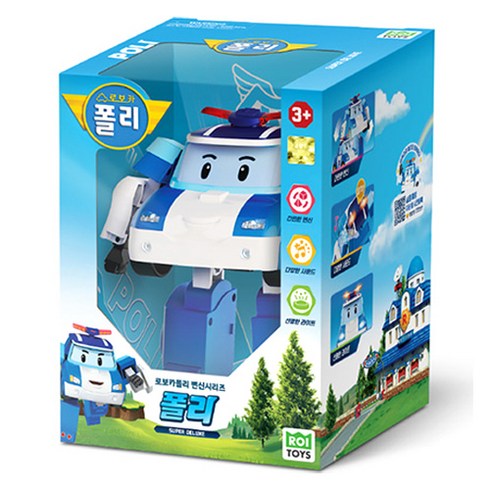 로보카폴리 7인치 슈퍼디럭스 변신 로봇 폴리, 혼합색상, 1개