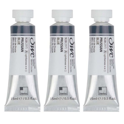 신한화구 전문가 수채화물감 SWC 튜브 A시리즈 928 프러시안 블루 3p, 15ml, 1색