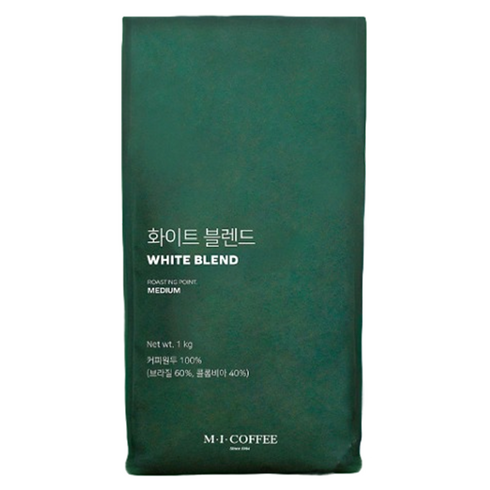 엠아이커피 화이트 블렌드, 홀빈(분쇄안함), 1kg, 1개