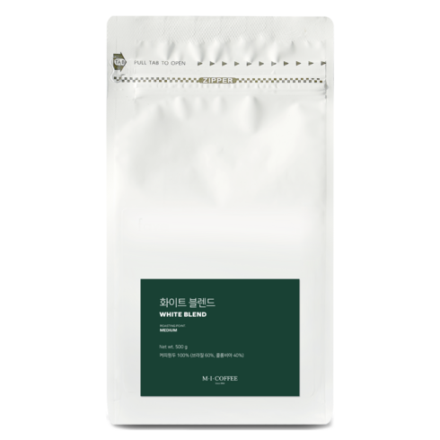 엠아이커피 화이트 블렌드 원두, 홀빈(분쇄안함), 500g, 1개