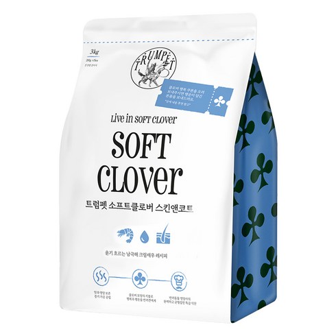 트럼펫 전연령용 강아지 소프트클로버 크릴 스킨앤코트 사료, 오리, 3kg, 1개
