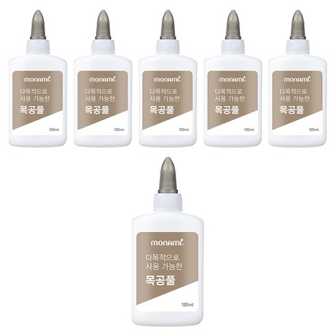 모나미 다목적으로 사용 가능한 목공풀, 120ml, 6개