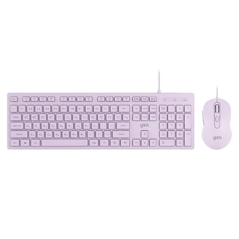 지클릭커 OFFICEPRO 저소음 키보드 + 마우스 세트, 퍼플, GMK-300, 일반형