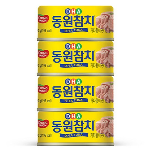 동원참치 DHA 통조림, 90g, 4개