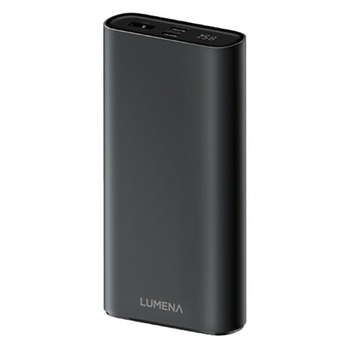 루메나 고속충전 보조배터리 20000mAh C타입, 차콜블랙, PQ20