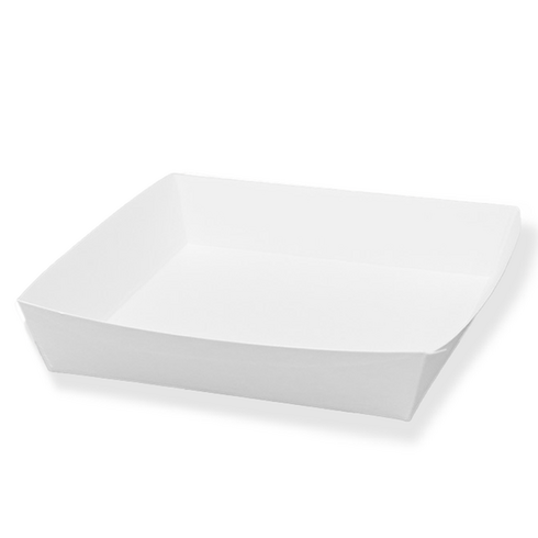 제이팩토리 일회용 사각 종이트레이 화이트 8호 11 x 11 x 2.4cm, 100개, 1개입