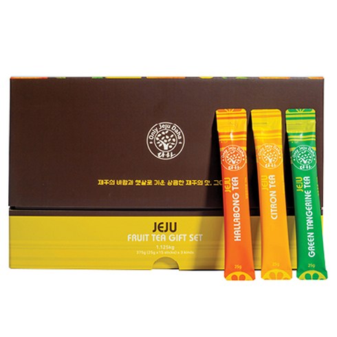 다하 제주과실청 스틱 3종 x 25g x 15p 선물세트, 1세트, 유자청 + 한라봉청 + 청귤청