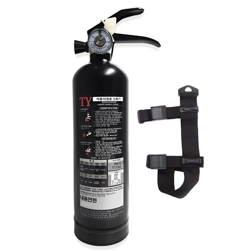 케이파이어 0.7kg ABC 가정용 자동차겸용 분말형 소화기 블랙 스트랩포함, 1.3kg, 1개