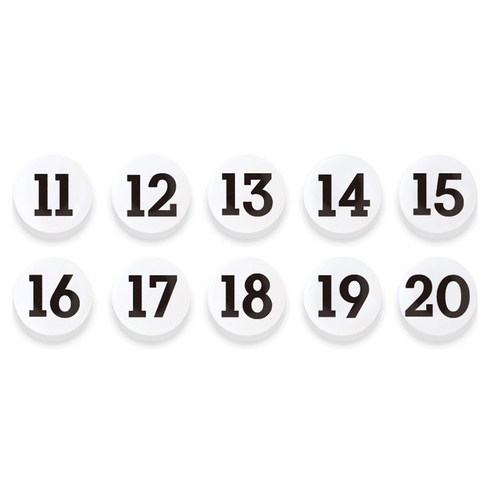 마그피아 숫자 자석홀더 세트 중, 11번~20번, 1세트