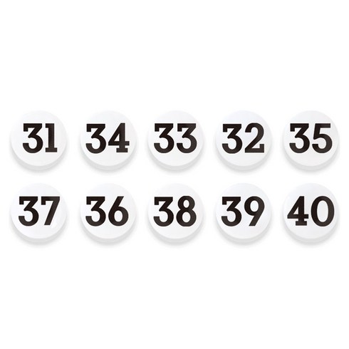 마그피아 숫자 자석홀더 세트 중, 31번~40번, 1세트