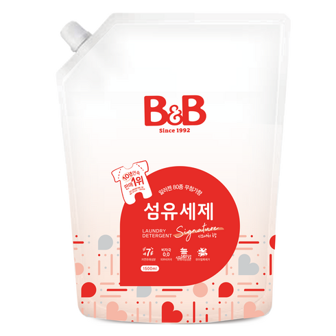 비앤비 유아 섬유 세제 알러젠프리향 캡리필형, 1개, 1개입, 1.5L