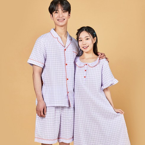버터 모던하우스 시원한 시어서커 체크 파자마 상하의 세트