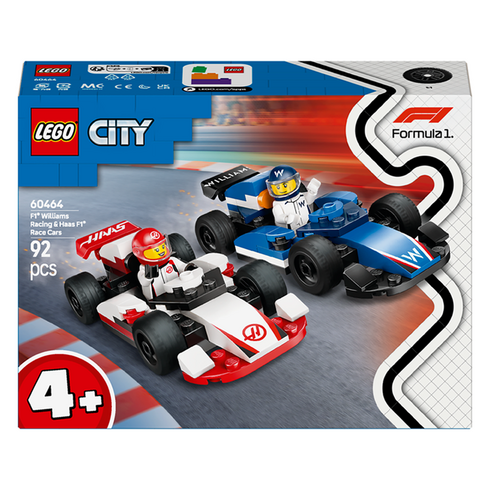 레고 시티 60464 F1 Williams Racing + Haas F1 레이스 카 세트, 혼합색상, 1세트