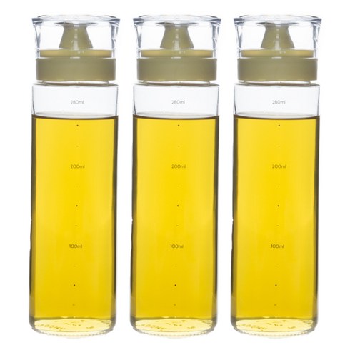 시노글라스 키텐실 신형 I형 오일병 올리브, 300ml, 3개