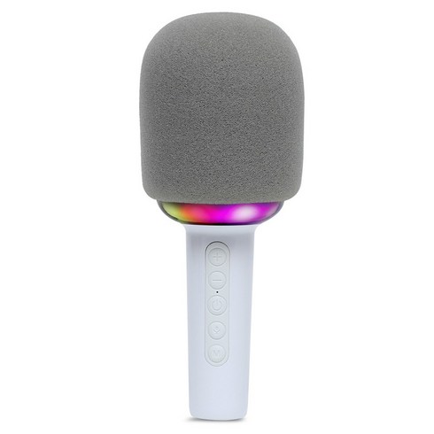 PLEIGO 무선 블루투스 LED 휴대용 마이크, P154, 화이트