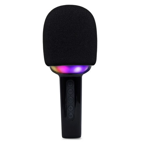 PLEIGO 무선 블루투스 LED 휴대용 마이크, P154, 블랙