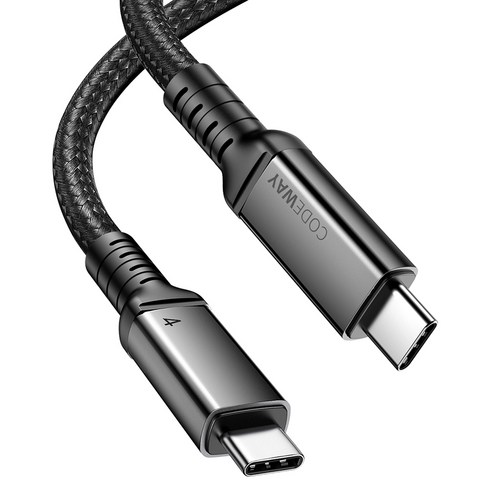 코드웨이 C타입-C타입 USB4 8K 썬더볼트4 호환 240W 40Gbps 고속충전 데이터 케이블, 1.2m, 그레이, 1개