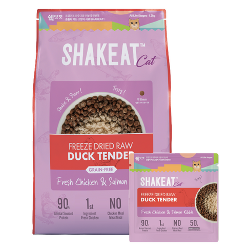 쉨잇 전연령 캣 동결건조 프레시 치킨&살몬 키블 건식사료 24p, 오리, 1.2kg, 1개