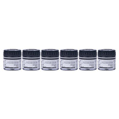 신한화구 전문가 포스터 컬러 물감 자 56번 소프트 블랙 6p, 40ml, 1색