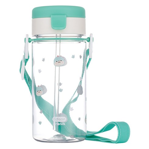 에디슨 프렌즈 흘림방지 에코젠 빨대컵, 350ml, 1개, 공룡에디노