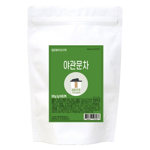 아이앤티 국내산 야관문차 티백 텀블러용, 1개, 100개입, 2g