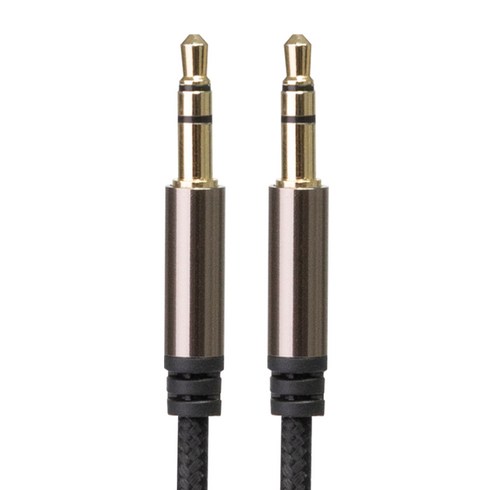 Gjby 스테레오 AUX 3.5mm 오디오 케이블 2m, GJC352, 블랙, 1개