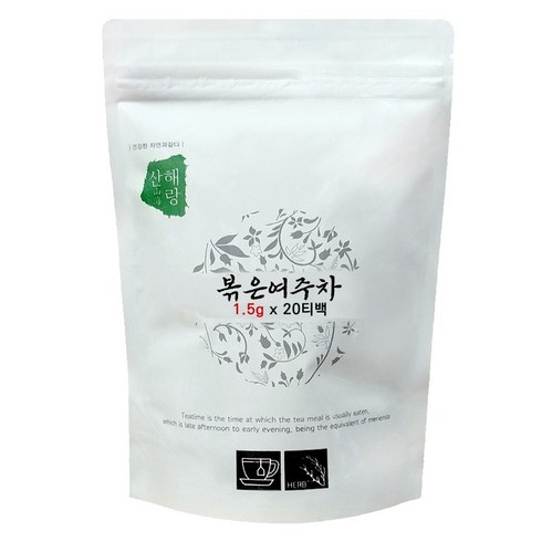 산해랑 국내산 수제 볶은 여주차 티백, 1.5g, 1개, 20개입