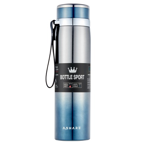 어쉐어 휴대용 보온보냉병, 블루, 1000ml, 1개