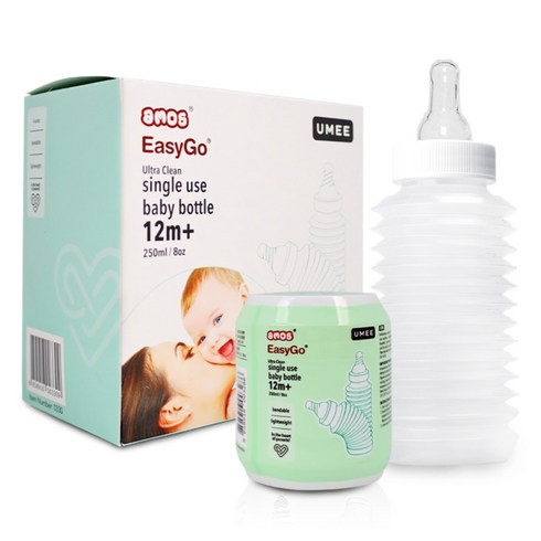 유미 이지고 일회용 젖병 250ml, 민트, 1개