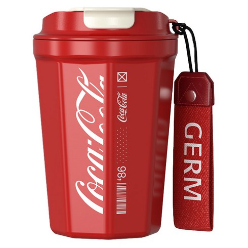점 코카콜라 옥타곤 진공 텀블러, 레드, 390ml, 1개