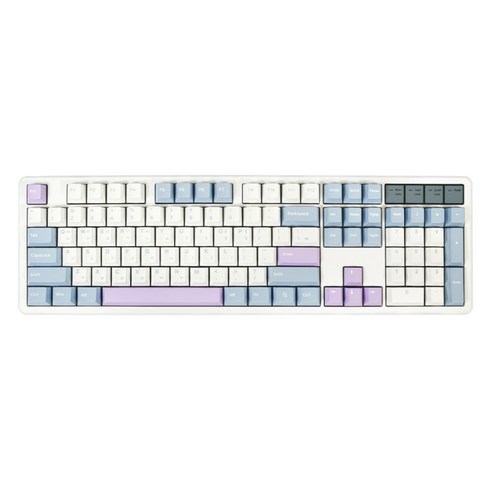 큐센 풀윤활 가스켓 유무선 기계식 키보드, 블루퍼플, QSENN Q104 PBT, 저소음 바다소금축