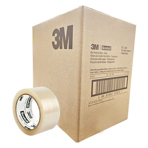 스카치 쓰리엠 아크릴 박스 테이프 투명 48mm x 50m 309, 36개