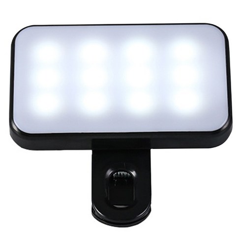 비상 충전식 방송 촬영 셀카 휴대용 핸드폰 LED 3색 조명, 360-2025CSH, 1개