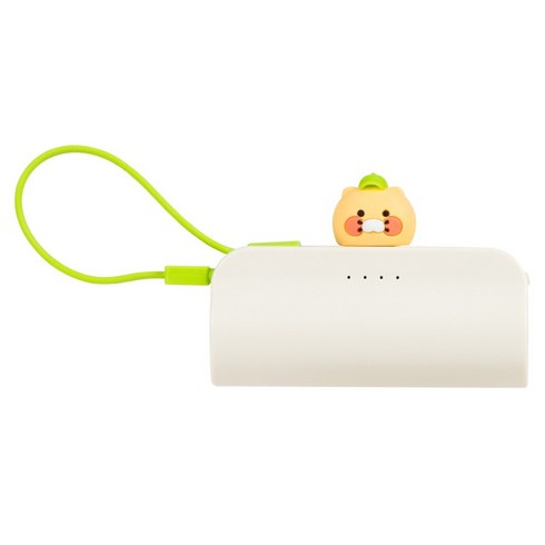 카카오프렌즈 볼캡 도킹형 20W 고속충전 보조배터리 5000mAh 애플8핀, 춘식이 아이보리