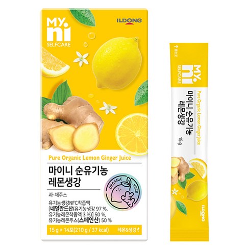 마이니 순유기농 레몬생강 NFC착즙 스틱 14p, 210g, 1박스