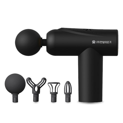 HanilMedical 4종 헤드 무선 핸디형 미니 마사지건, HL-ZR1000, BLACK