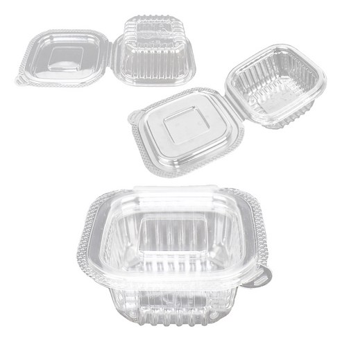 블룸엣홈 PET 사각 일체형 원터치 소스컵 반찬용기 소 7.5 x 7.5 x 3 cm, 1개입, 100개
