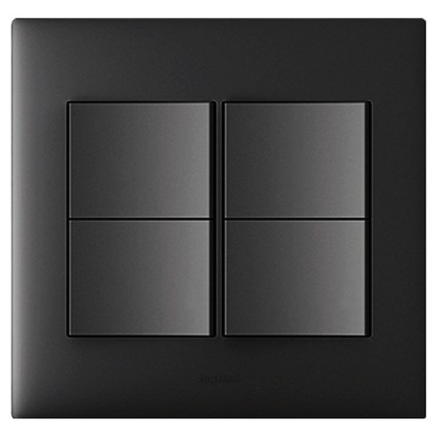 르그랑 아펠라 Simple 2개용 4구 스위치 블랙, 1개