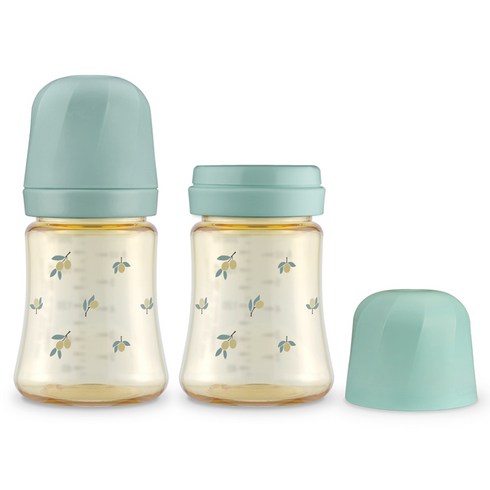 그로미미 유아용 PPSU 올리브 젖병, 피스타치오, 200ml, 2개