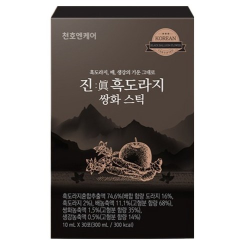 천호엔케어 진 흑도라지 쌍화 스틱, 300ml, 30개