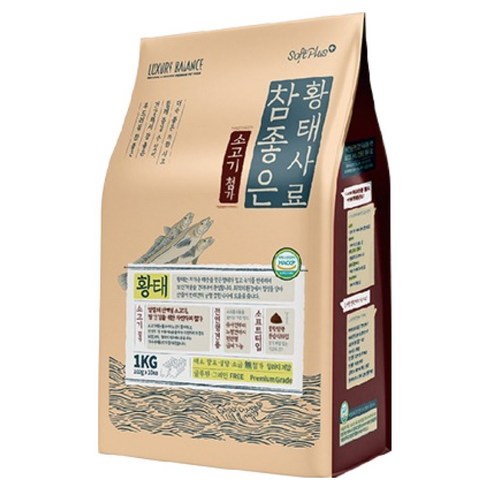 럭셔리발란스 전연령 강아지 소프트플러스 참좋은 황태 소프트사료, 소, 1kg, 1개